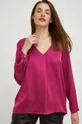 ροζ Μπλούζα με μετάξι Answear Lab