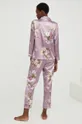 Pyžamo s prímesou hodvábu Answear Lab Silk Blend fialová