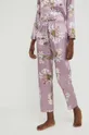 fialová Pyžamo s prímesou hodvábu Answear Lab Silk Blend