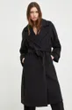Kabát s prímesou vlny Answear Lab čierna
