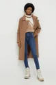 Пальто с шерстью Answear Lab коричневый