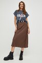 Answear.LAB selyem szoknya Silk Blend 10827.2.WK barna WZ22