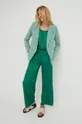 Hodvábne nohavice Answear Lab Silk Blend zelená