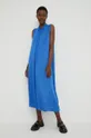 Φόρεμα με μετάξι Answear Lab Silk Blend μπλε