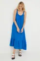 Λινό φόρεμα Answear Lab μπλε