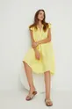 Λινό φόρεμα Answear Lab κίτρινο