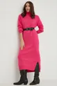 Μάλλινο φόρεμα Answear Lab ροζ