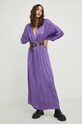 Answear Lab sukienka z jedwabiem fioletowy G12655.1WK
