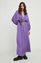 Answear Lab sukienka z jedwabiem G12655.1WK fioletowy