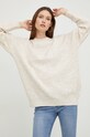 Answear Lab sweter z domieszką wełny beżowy re.2..JS