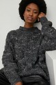 Answear Lab sweter z wełną okrągły szary fx158.w