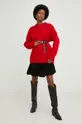 Answear Lab gyapjú pulóver piros