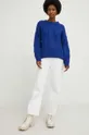 Answear Lab sweter z wełną niebieski