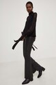 Μπλουζάκι Answear.LAB X limited collection NO SHAME A68189.HWK μαύρο WZ23