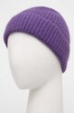 Akcesoria Answear Lab czapka z domieszką wełny sz12.fu34.cz56.f78.r90. fioletowy