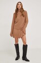 Answear Lab komplet - sweter i spódnica 9495.09.TWK brązowy WZ23