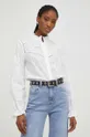 biały Answear Lab koszula bawełniana X kolekcja limitowana NO SHAME