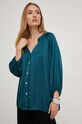 Answear Lab cămașă turcoaz G23054.hjs