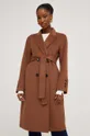 Вовняне пальто Answear Lab коричневий