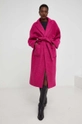 Answear Lab cappotto in lana rosa co621.IW