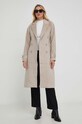 Answear Lab płaszcz z wełną 2071.FKK beżowy WZ23