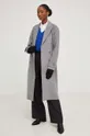 Пальто с шерстью Answear Lab серый
