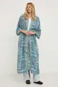Answear Lab kimono jedwabne turkusowy