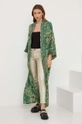 Answear Lab kimono de mătase KIM11.HWK verde WZ23