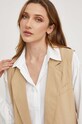 Answear Lab vestă cu amestec de in bej 22330.HWK