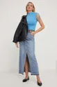 Answear Lab spódnica jeansowa niebieski