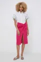 Lanena suknja Answear Lab roza