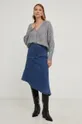 Rifľová sukňa Answear Lab modrá