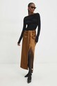 Φούστα Answear.LAB 12410.HWK καφέ WW24