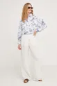 Answear Lab spodnie z lnem X kolekcja limitowana NO SHAME biały