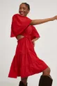 czerwony Answear Lab sukienka bawełniana
