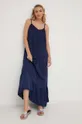 Φόρεμα από συνδιασμό μεταξιού Answear Lab σκούρο μπλε