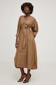 Answear.LAB sukienka bawełniana beżowy b9355.ikk