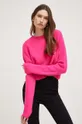 różowy Answear Lab sweter z wełną X kolekcja limitowana NO SHAME