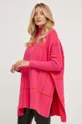 Answear Lab gyapjúkeverék pulóver rózsaszín