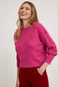 roza Pulover s dodatkom vune Answear Lab