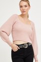 Свитер с шерстью Answear.LAB розовый 3783.FKK