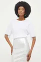 λευκό Βαμβακερό μπλουζάκι Answear Lab