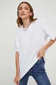 Answear Lab t-shirt bawełniany X kolekcja limitowana NO SHAME biały