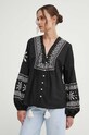 Льняная блузка Answear.LAB чёрный M3005.HWK