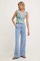 Хлопковая блузка Answear.LAB 3385.TWK зелёный WZ24