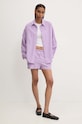 Îmbrăcăminte Answear Lab cămașă și pantaloni scurți din bumbac 6394.TKK violet