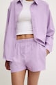 Answear Lab cămașă și pantaloni scurți din bumbac violet 6394.TKK