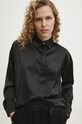Answear Lab cămașă și pantaloni scurți negru 7009.TMS