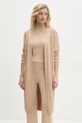 Answear Lab pantaloni, top și cardigan mc2402.FLK bej WW25