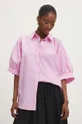 Одежда Хлопковая рубашка Answear Lab 5190.TMS розовый